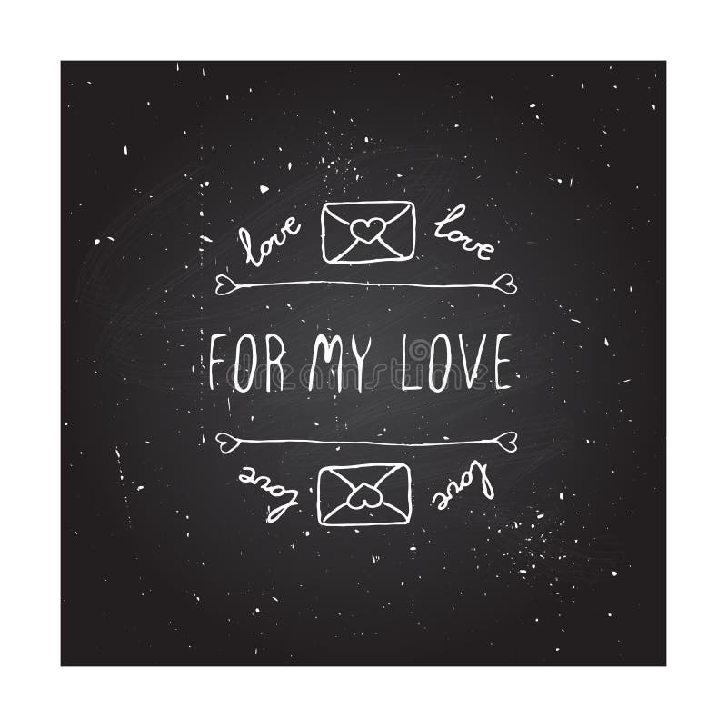 Crachá handdrawn do vetor para o dia de Valentim de Saint ilustração do vetor