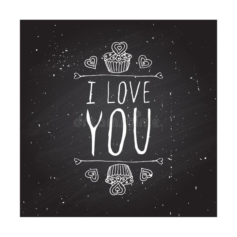 Distintivo desenhado à mão para o Dia dos Namorados ilustração do vetor