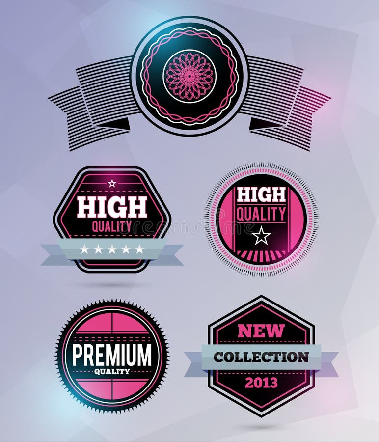 Distintivos modernos ilustração stock