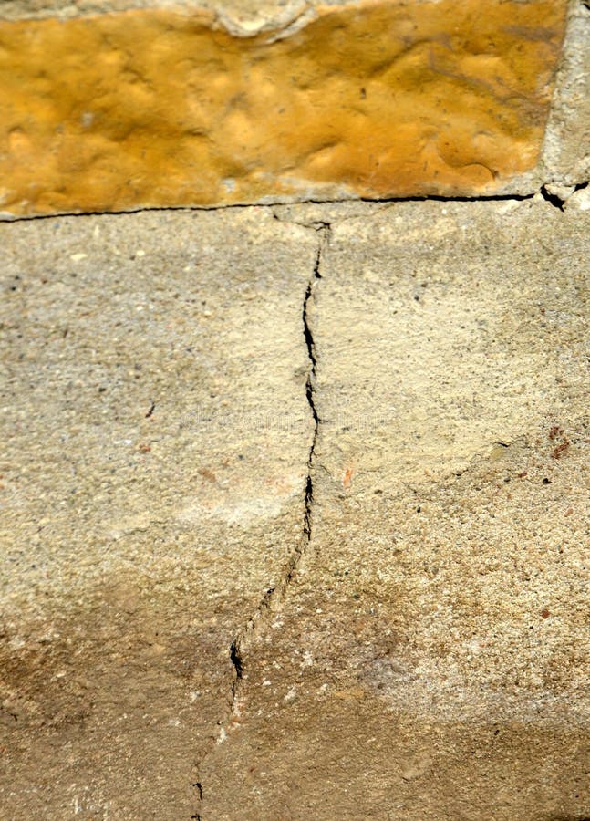 Crack in a Building`s Base Due To Subsidence Stock Image Image of