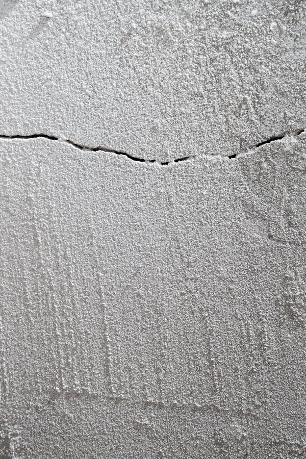 Crack In Cement Floor From Shrinkage Of House Stock Photo - Image of