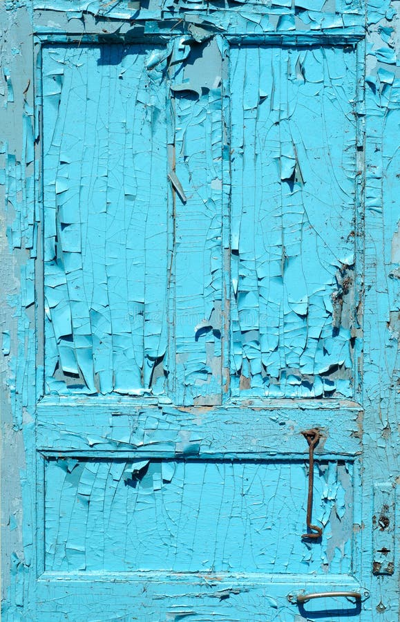 Cracked blue door