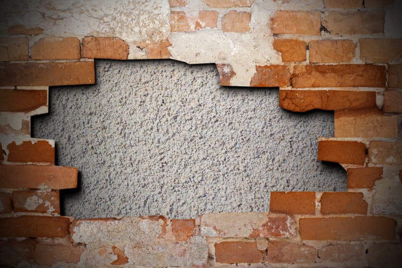 Cracked brick wall texture