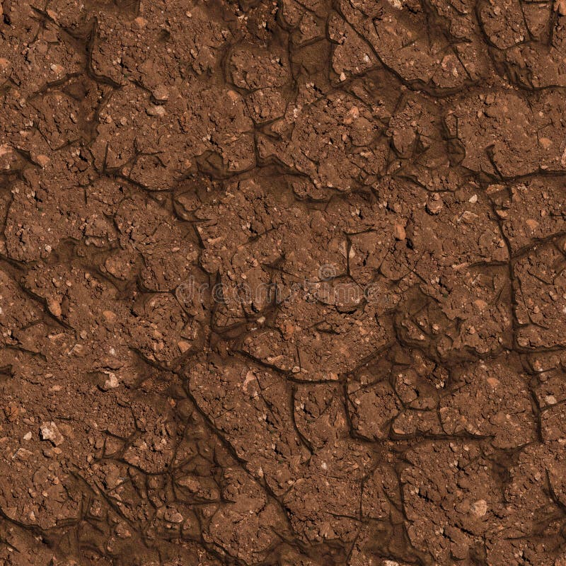 Cracked Brown Soil. Seamless Tileable Texture.