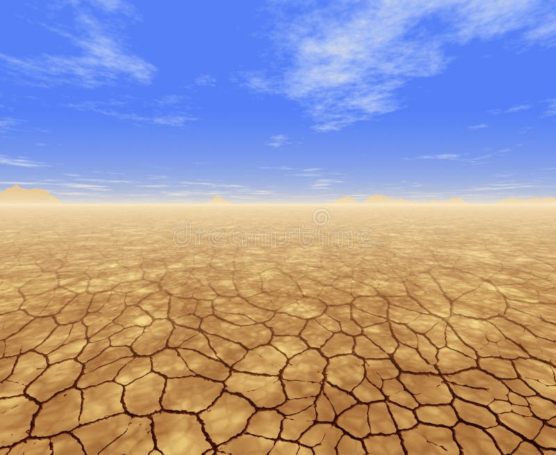 Cracked Dry Desert Ground in a Hot Weather Stock Illustration Illustration of terrain, drought
