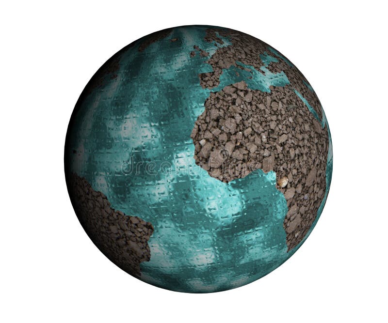 Cracked earth globe