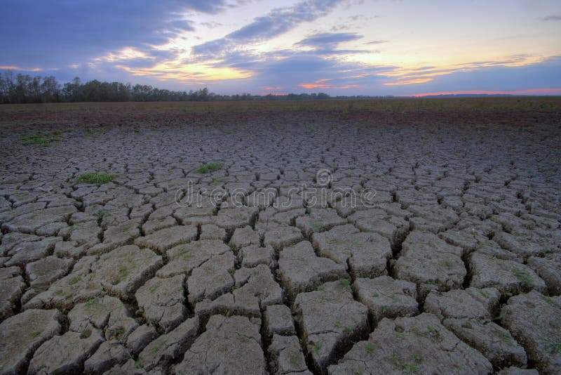 Cracked earth sky