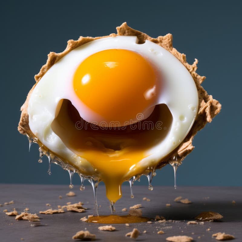 Cracked Egg with Yolk Leaking Out Stock Illustration Illustration of