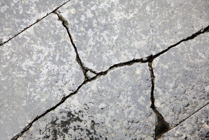 Cracked granite after rain