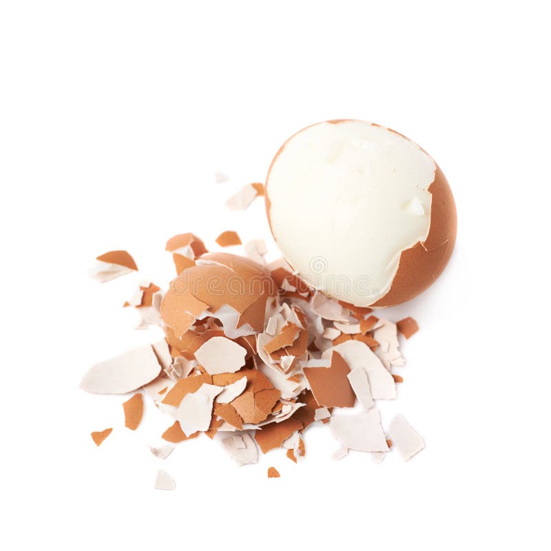 Cracked Hard Boiled Egg Isolated Stock Photo Image of cholesterol
