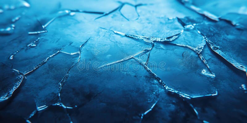 Cracked Ice with a Stunning Blue Glow: A Mesmerizing Display of Frozen Beauty vector illustration