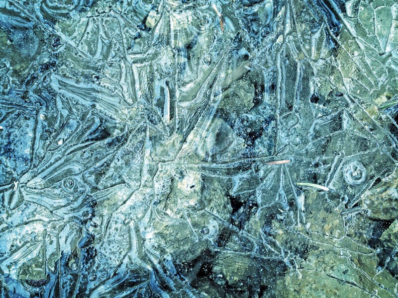 Cracked ice surface