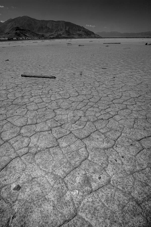 Cracked Lake Bed, Great Salt Lake, Utah stock image