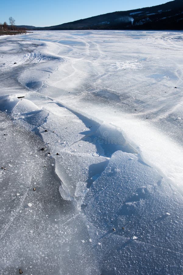 Cracked Lake Ice stock image