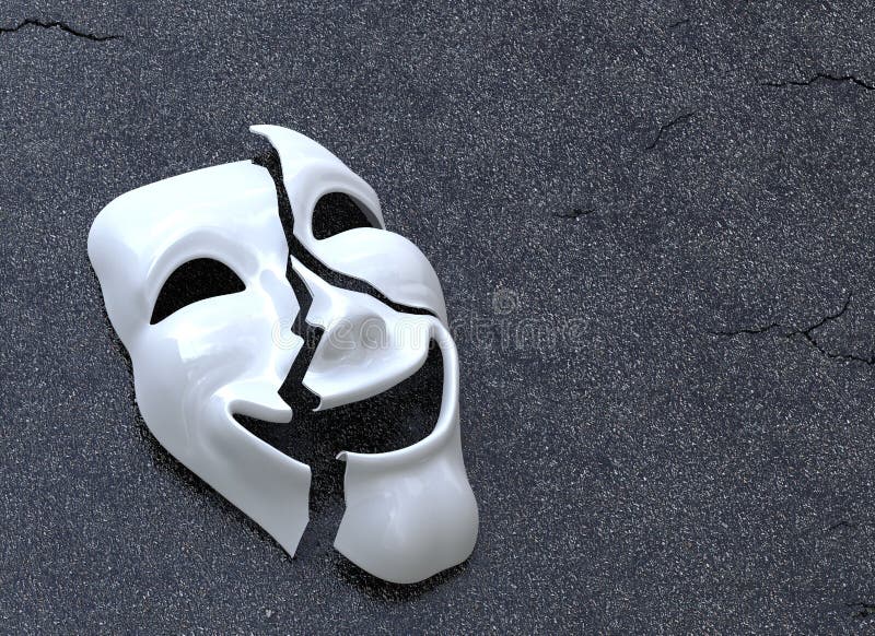 Cracked Mask stock illustration. Illustration of allegory 23754255