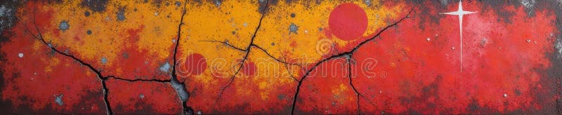 Cracked paint on aged metal, uneven surface, visible rust, steel, corroded royalty free illustration