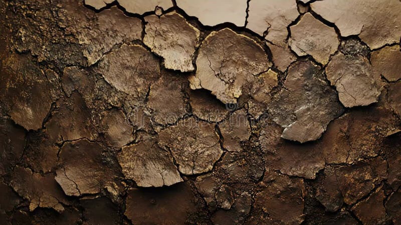 Cracked parched earth creating a dry texture pattern symbolizing drought climate change impact desert landscape global warming and ilustração do vetor
