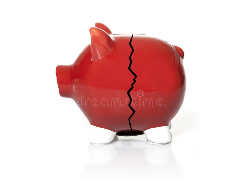 Cracked Piggy Bank stock photo. Image of dollars, buck 22305364