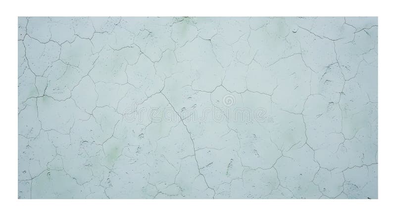 Cracked white wall displaying an irregular pattern of fine lines and fissures. The stock illustration