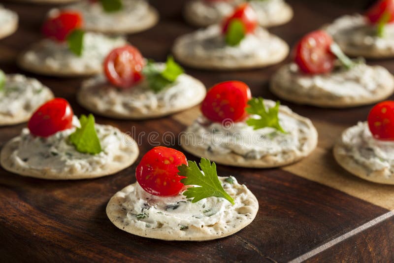 Cracker and Cheese Hors D Oeuvres Stock Image Image of tapas, sauce