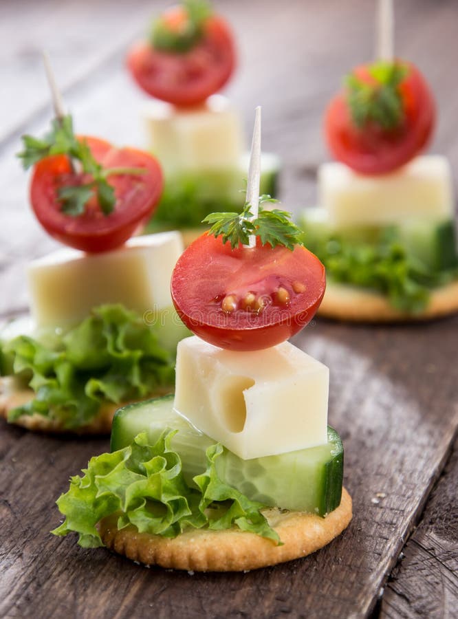 Cracker with Cheese and Vegetables Stock Image Image of salted, lunch 31893297