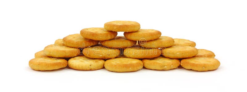 Cracker impilati di formato del morso fotografia stock Cracker impilati di formato del morso fotografia stock