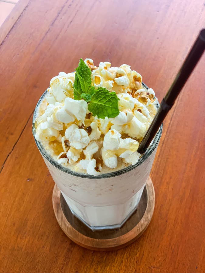 Cracker Jack Caramel Popcorn Milkshake Stock Image Image of dish