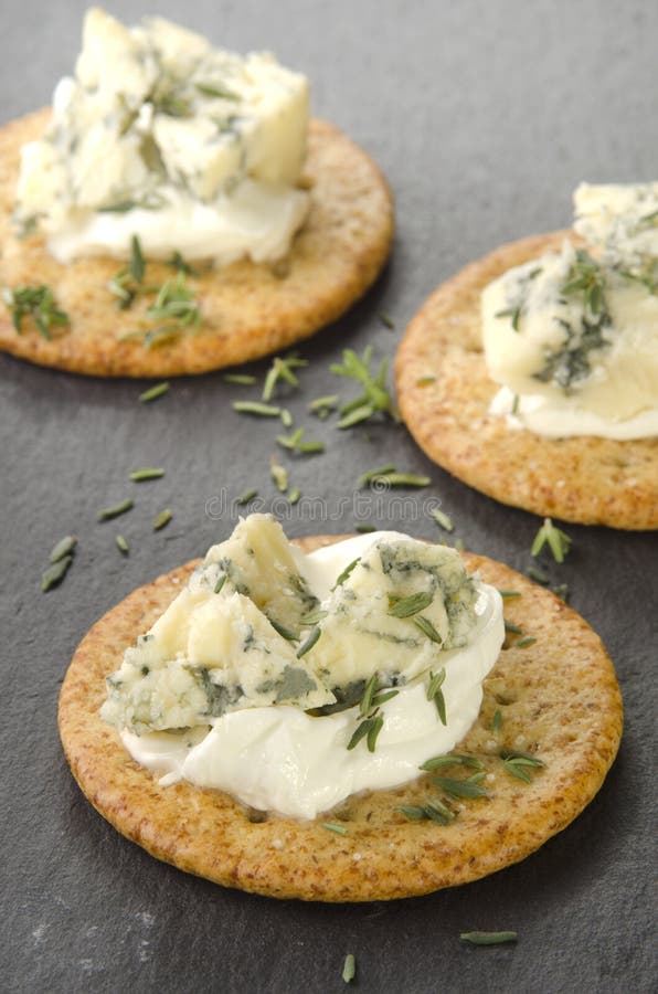 Cracker with Organic Stilton Cheese Stock Image Image of british