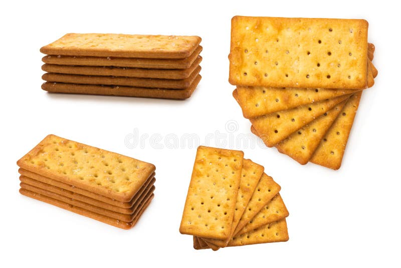 Cracker with Salt Isolated on White Stock Image - Image of eating ...