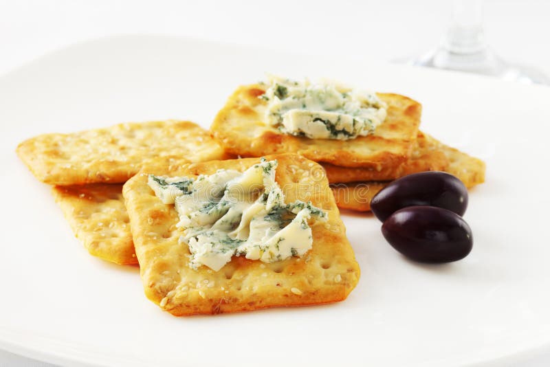 Cheese and Crackers stock image. Image of food, white 25319677