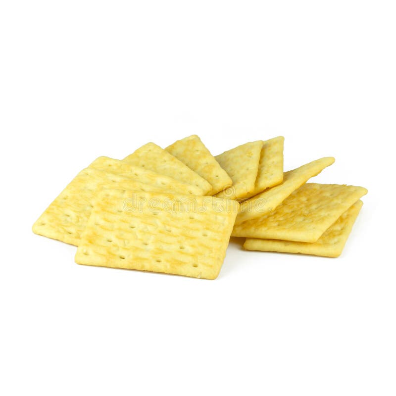 Crackers Yellow Isolated on White Stock Photo Image of cracker, baked
