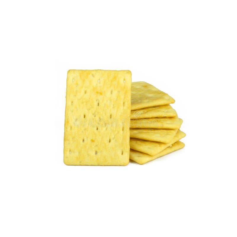 Crackers Yellow Isolated on White Stock Photo Image of food, close