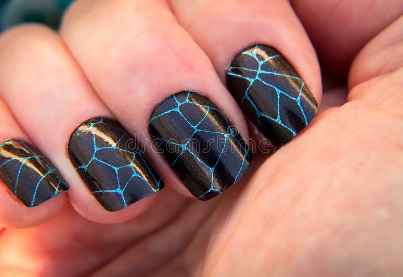 CND Midnight Sapphire + OPI Gold Shatter | Crackle nail polish, Crackle  nails, Red nail polish designs