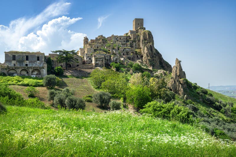 Craco old ghost town Matera Basilicata zdjęcie royalty free