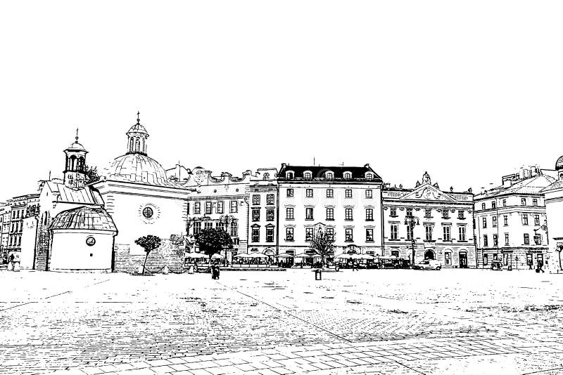 Cracow, Poland . Architecture in the Illustration. Wawel Stock