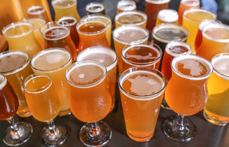 Craft Beer Tasting Flight stock image. Image of sample 117103971