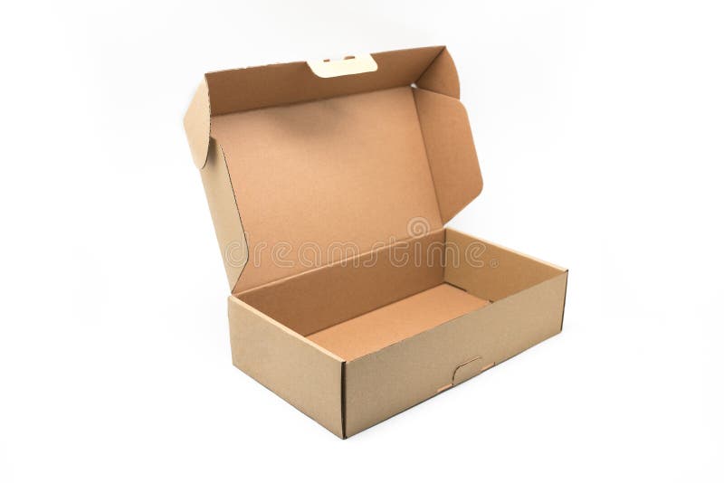 Craft box container on a White background stock photo Craft box container on a White background stock photo