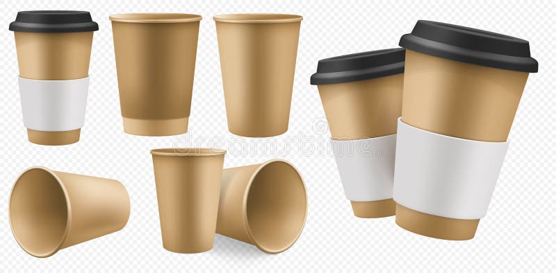 Download Craft Cup Paper. Blank Brown Coffee Cup Template Stock Vector - Illustration of plastic, mock ...