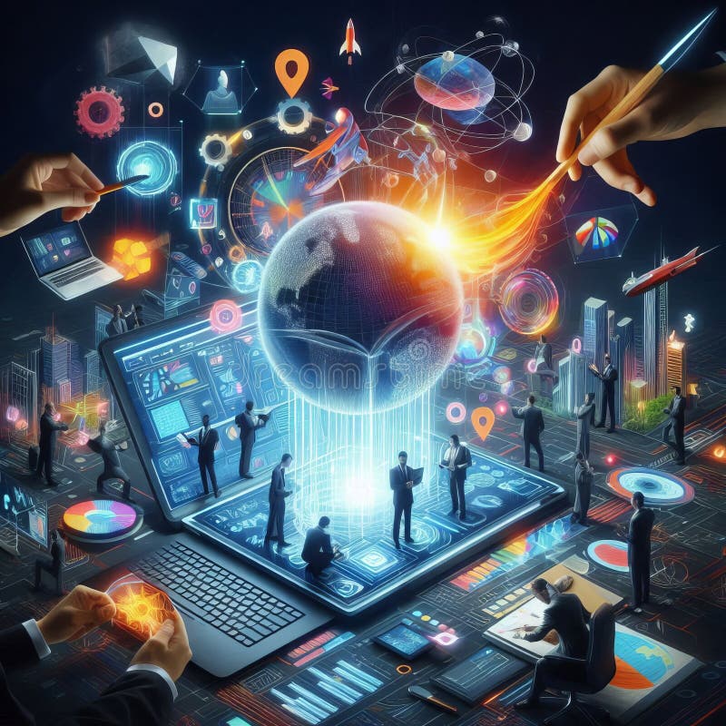 Crafting cutting edge software applications to meet the evolvi royalty free illustration