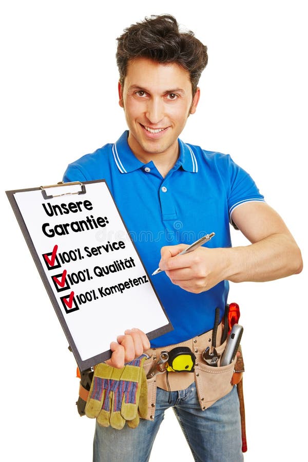 Craftsman Offering Guarantee in German Stock Image Image of guarantee, paperwork 74771231