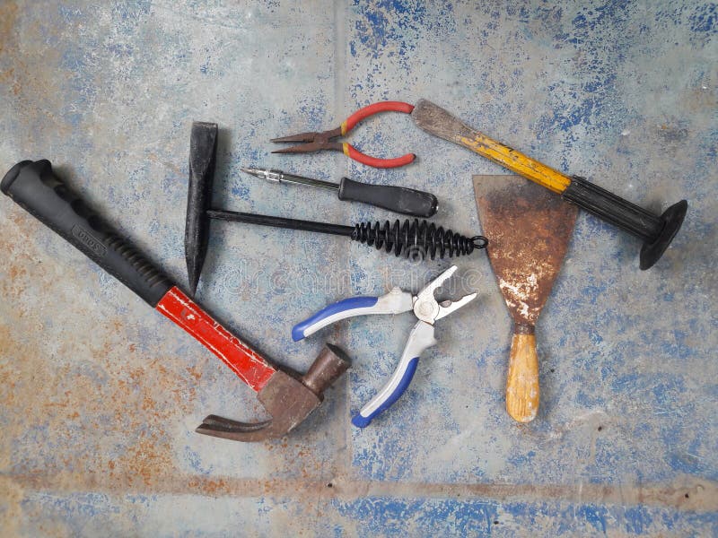 Mallet And Other Medieval Weapons During The Reenactment Stock Photo