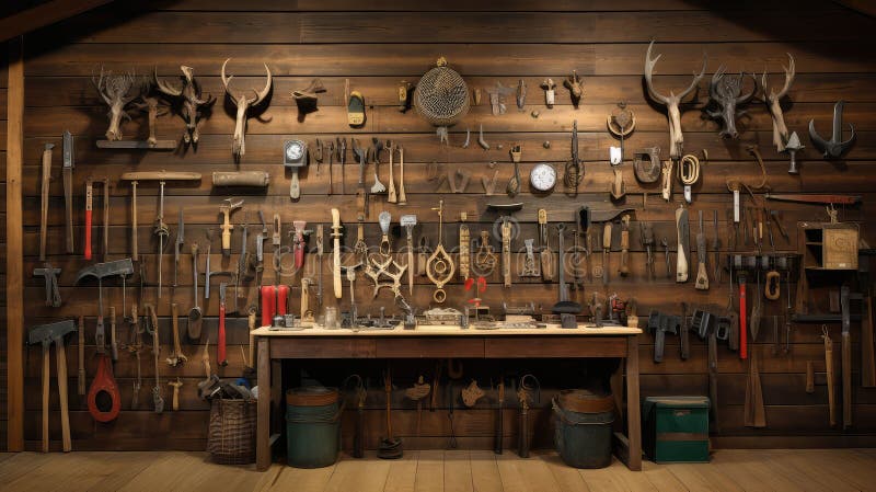 Craftsmanship cabin wall royalty free illustration