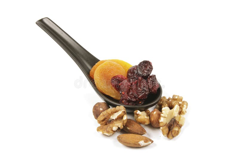 Cranberries and Apricots on a Spoon