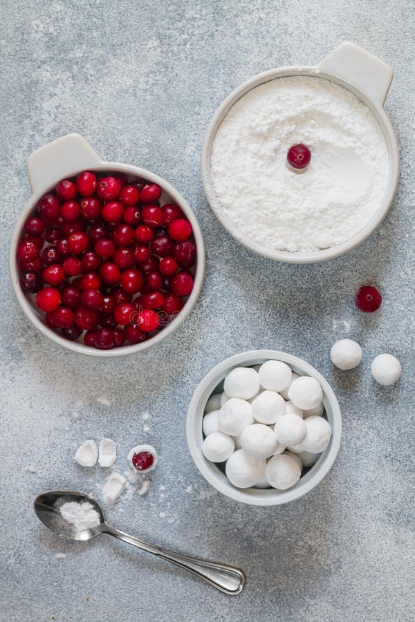 Cranberries in powdered sugar