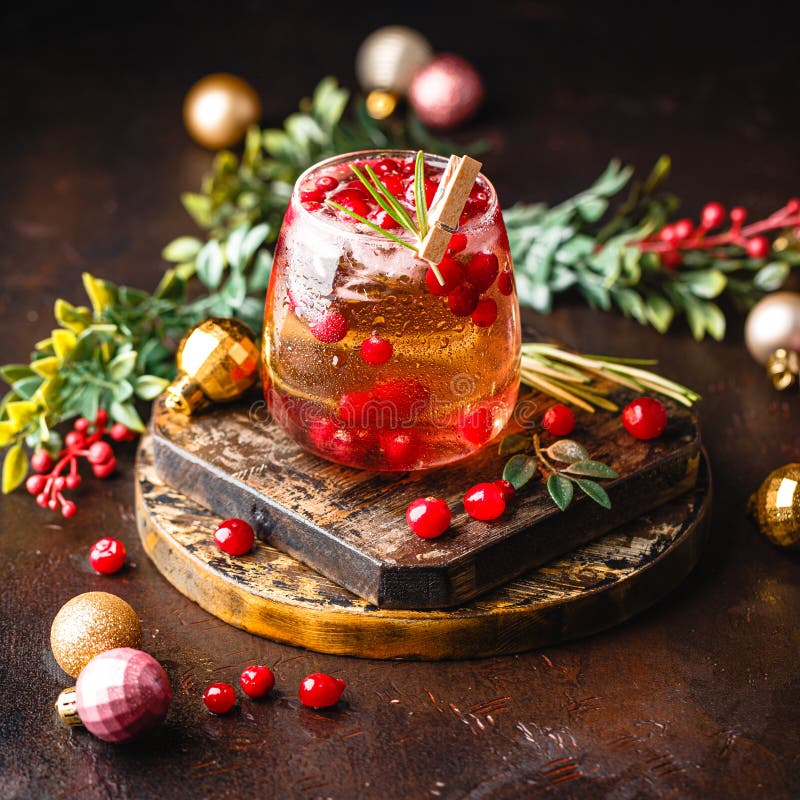 Cranberry cocktail in glasses