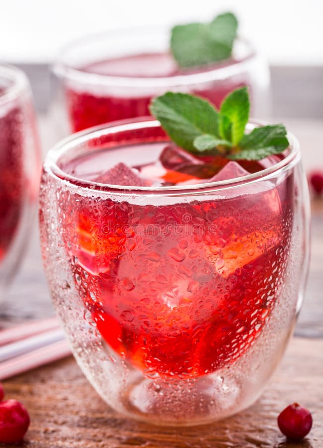 Cranberry Cocktail with Mint Garnish. Stock Photo Image of garnished, garnish 48990212