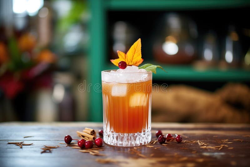 Cranberry iced tea, cranberries floating, ice cubes, mint garnish royalty free illustration