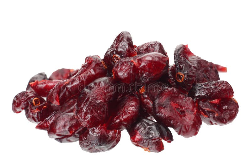 Cranberry isolated on white background. top view
