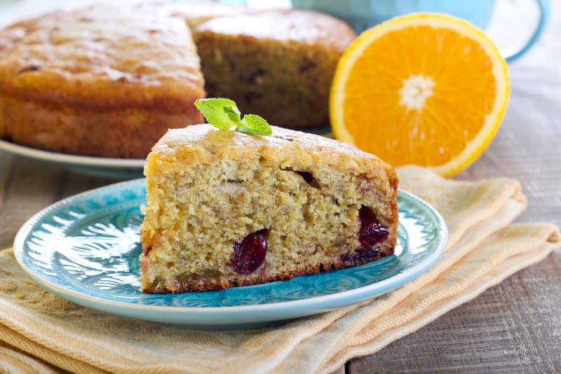 Cranberry and orange cake stock image. Image of healthy 39699863