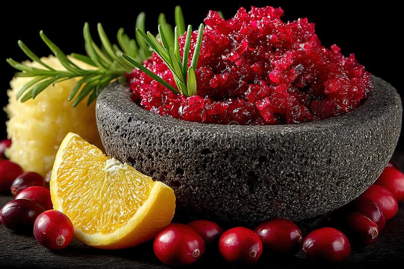Cranberry orange relish fresh Christmas condiment stock images